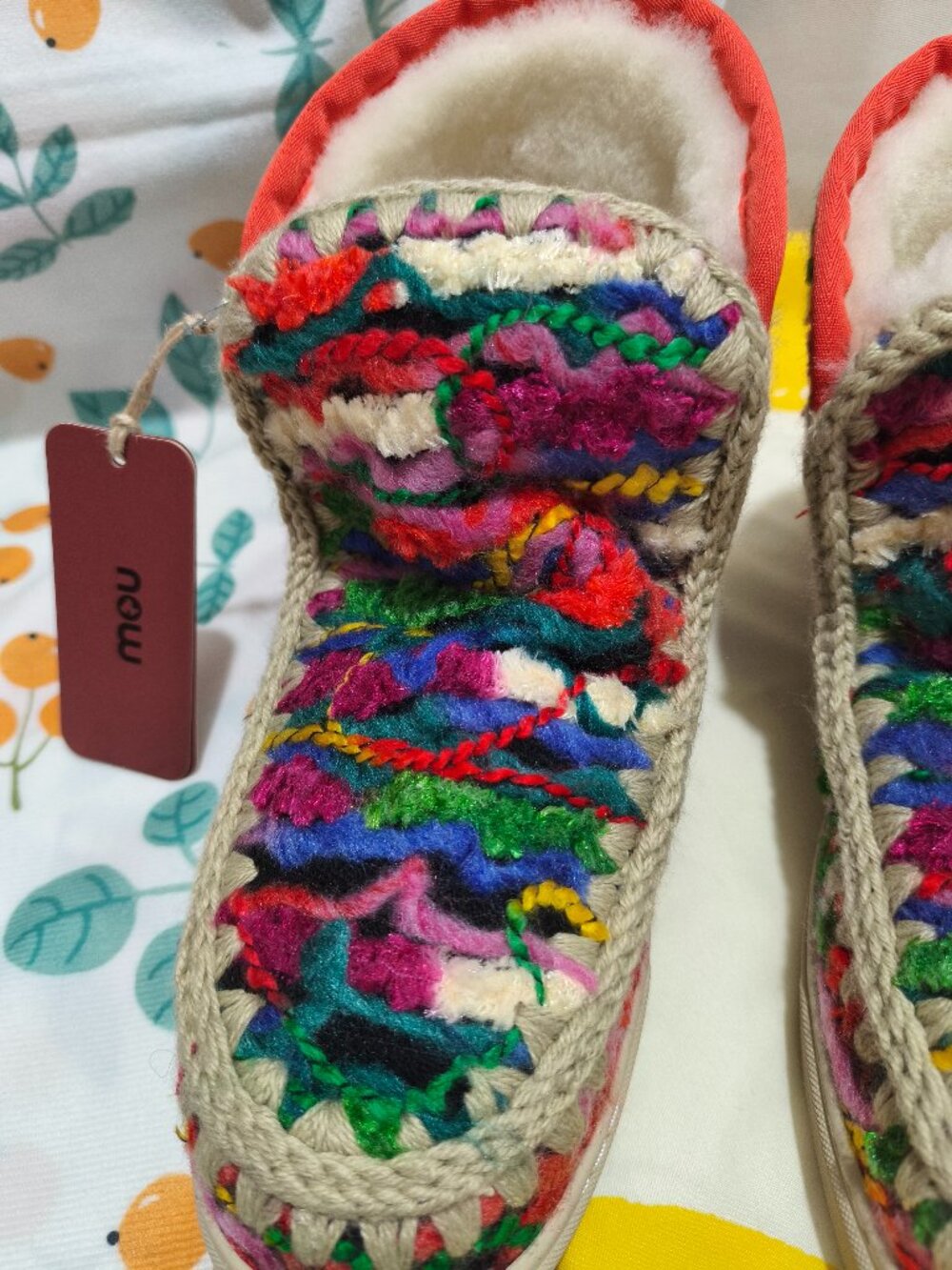 Mou Mou Multicolor Knit Short Winter Boots - Picture 4 of 8